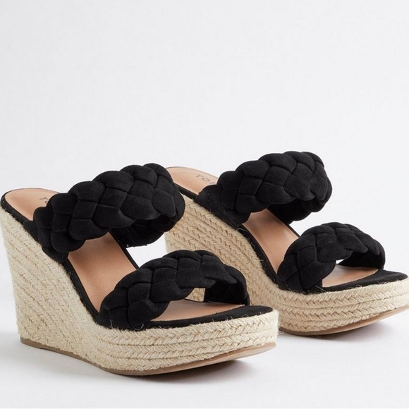 Braided espadrille platform wedge, size 13 WW - Picture 4 of 7